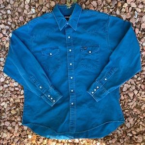 Vtg 90s Wrangler Western Pearl Snap Cowboy Shirt